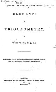 Cover of: Elements of trigonometry.
