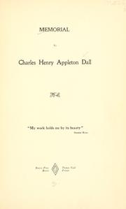Cover of: Memorial to Charles Henry Appleton Dall ...