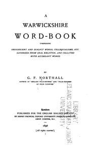 Cover of: A Warwickshire word-book by G. F. Northall