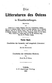 Cover of: Geschichte der byzantinischen und neugriechischen Litteratur.