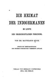 Cover of: Die heimat der Indogermanen im lichte der urgeschichtlichen forschung.