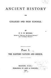 Cover of: Ancient history for colleges and high schools. by P. V. N. Myers