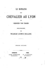 Cover of: Li romans dou Chevalier au lyon von Crestien von Troies by Chrétien de Troyes