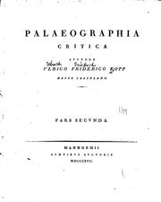 Cover of: Palaeographia critica