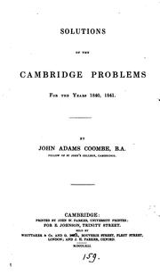 Solutions of the Cambridge problems for 1840, 1841 by John Adams Coombe