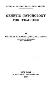 Cover of: Genetic psychology for teachers.