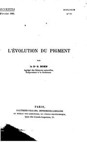 Cover of: L' évolution du pigment
