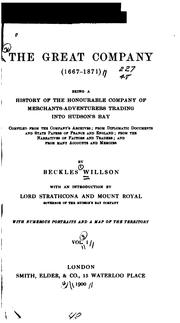 Cover of: The Great Company, 1667-1871 by Willson, Beckles