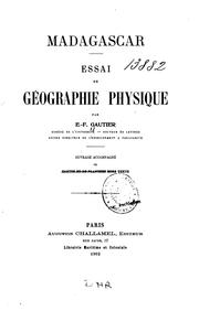 Cover of: Madagascar.: Essai de géographie physique