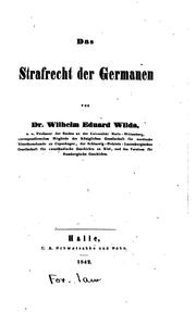 Cover of: Geschichte des deutschen Strafrechts by Wilhelm Eduard Wilda