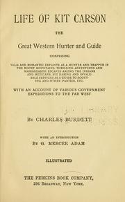 Cover of: Life of Kit Carson, the great western hunter and guide ...: with an account of various government expeditions to the far West