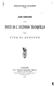 Cover of: Omnen Gallian, quae saltu Pyreneen Alcune osservazioni sulle fonti di C.S. Sventonio Tranquillo nella Vita di Augusto.