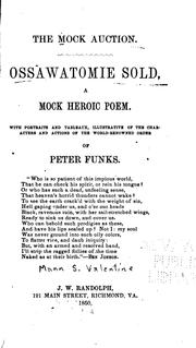 Front cover of The mock auction by Mann Satterwhite Valentine