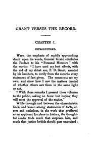 Cover of: The Personal memoirs and Military history of U.S. Grant versus the record of the Army of the Potomac