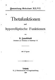 Cover of: Thetafunktionen und hyperelliptische Funktionen by E. Landfriedt
