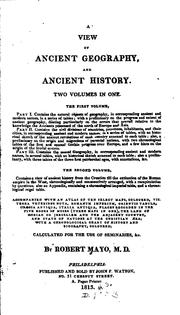 Cover of: A view of ancient geography and ancient history. by Robert Mayo
