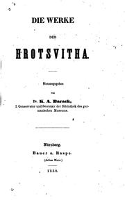 Cover of: Die werke der Hrotsvitha. by Hrotsvitha
