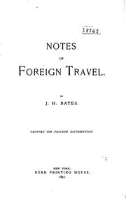 Cover of: Notes of foreign travel.