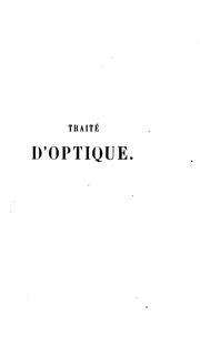 Cover of: Traité d'optique