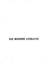 Cover of: Die moderne literatur