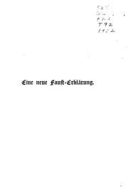 Cover of: Eine neue Faust-Erklärung