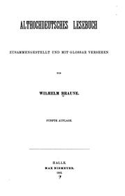 Cover of: Althochdeutsches Lesebuch by Wilhelm Braune, Wilhelm Braune