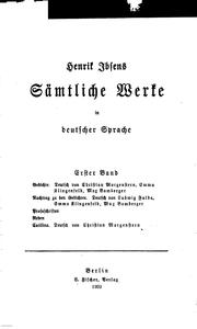 Cover of: Henrik Ibsens sämtliche Werke in deutscher Sprache. by Henrik Ibsen