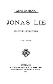 Cover of: Jonas Lie: en udviklingshistorie