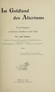 Cover of: Im Goldland des altertums by Karl Peters, Karl Peters