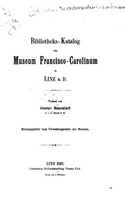 Cover of: Bibliotheks-katalog des Museum Francisco-Carolinum in Linz a.D. by Oberösterreichisches Landesmuseum.