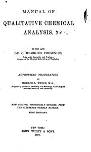 Cover of: Manual of qualitative chemical analysis by Fresenius, C. Remigius