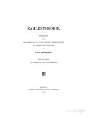 Cover of: Die elemente der zahlentheorie