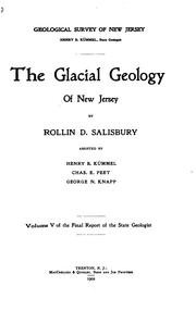 Cover of: The glacial geology of New Jersey by Salisbury, Rollin D.