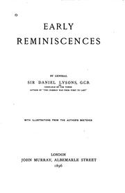Cover of: Early reminiscences