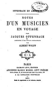 Cover of: Offenbach en Amérique: notes d'un musicien en voyage