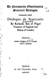Cover of: De necessariis observantiis scaccarii dialogus: commonly called Dialogus de scaccario