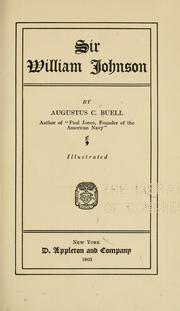 Cover of: Sir William Johnson