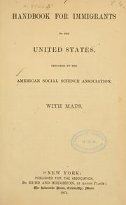 Cover of: Handbook for immigrants to the United States by prepared by the American Social Science Association.