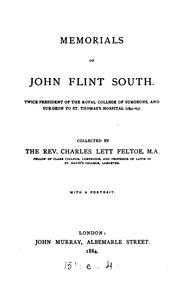 Cover of: Memorials of John Flint South. | John Flint South