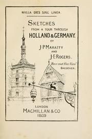 Cover of: Sketches from a tour through Holland & Germany.