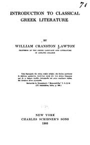 Introduction To Classical Greek Literature by William Cranston Lawton