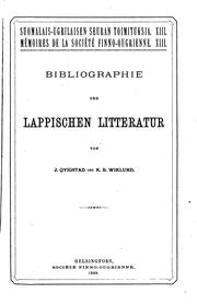 Cover of: Bibliographie der lappischen litteratur
