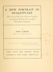 Cover of: A new portrait of Shakespeare: the case of the Ely Palace painting as against that of the so-called Droeshout original.
