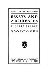 Cover of: France and the United States: essays and addresses