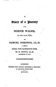 Cover of: A diary of a journey into North Wales, in the yer 1774.
