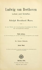Cover of: Ludwig van Beethoven by Adolf Bernhard Marx