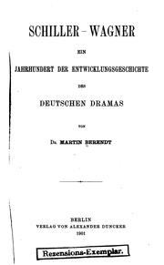 Schiller--Wagner by Martin Berendt