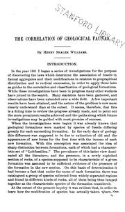 Cover of: The correlation of geological faunas.