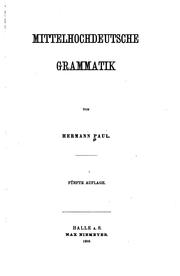 Cover of: Mittelhochdeutsche Grammatik by Hermann Paul