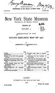 Cover of: Description of the state geologic map of 1901